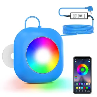 LyLmLe 20W LED Pool Lichter, 12V Smart Farbe Wechselnde Unterwasserleuchten mit APP-Steuerung, Dimmbar, Timer Zeitplan, IP68 Magnetic Pool Poolbeleuchtung mit 8m Kabel für Aufstellpools Einbaupools