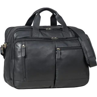 STILORD 'Arnold' Geräumige Laptoptasche Leder 17.3 Zoll bis 19 Zoll Vintage Aktentasche Lehrertasche XXL Echtleder Große Arbeitstasche für Damen und Herren, Farbe:schwarz