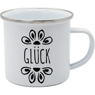 Gedalabels Tasse Glück Emaille 0,35 l Blau