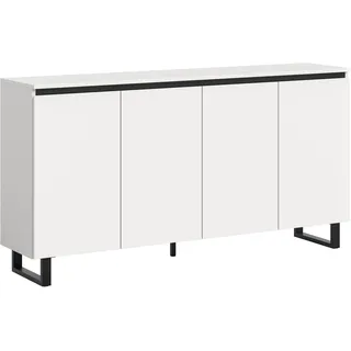 VCM Sideboard 160 x 84 x 36 cm Weiß / Schwarz