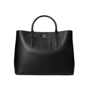 Lauren Ralph Lauren für Damen. 431876724004 Leder Tragetasche Satchel Marcy aus schwarzem Leder (OSFA), Lässig