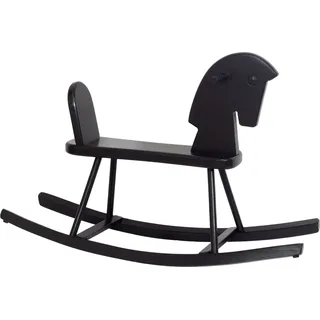 Holz-Schaukelpferd Schaukelpferd aus Buchenholz schwarz