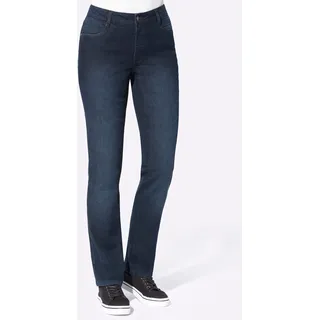 Thermojeans CASUAL LOOKS, Damen, Gr. 52, Normalgrößen, blau (dunkelblau, denim), 81% Baumwolle, 17% Polyester, 2% Elasthan, unifarben, lang, Jeans Thermojeans