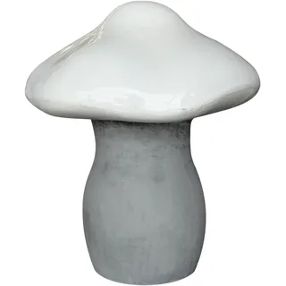 Deko-Pilz Toady in weiß aus robustem Ficonstone, Größe S - U1015-30-45