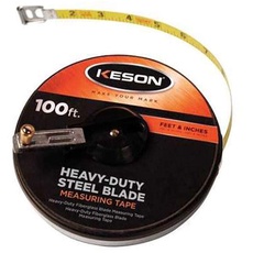 Keson ST10018 Stahlbandmaß mit geschlossenem Metallgehäuse, Teilung: 1/8, 30 m
