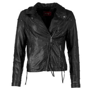 Bikerjacke MAZE "Lederjacke Heart", Damen, Gr. XL, schwarz, Obermaterial: 100% Lammleder LEL. Futter: 100% Polyester PES., Jacken Bikerjacke