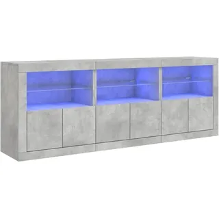 Sideboard mit LED-Leuchten Betongrau 181,5x37x67 cm - Grau