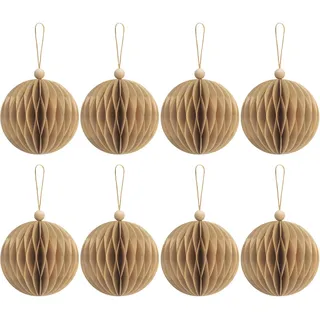 8cm Papier Rustic Wood Weihnachtskugeln Papierkugeln christbaumkugeln Party Deko Geburtstag Kinder fur Weihnachtsbaumschmuck,Christbaumschmuck Osterdeko Babyparty