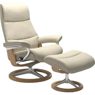 Stressless Relaxsessel "View" mit Signature Base, Größe M,Gestell Eiche, cream batick