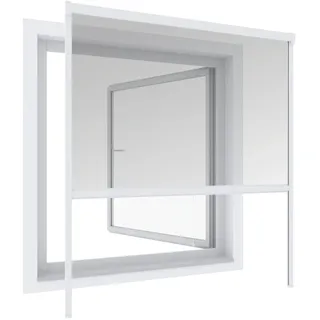 Windhager Insektenschutz Plus Rollo Fenster, Fliegengitter, Mosquitoschutz, Insektenschutzrollo aus Aluminium, individuell kürzbar, 100 x 160 cm, weiß, 04320