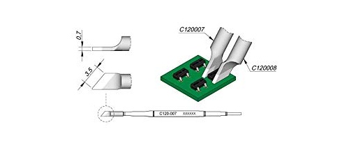 Bild von Entlötspitze für Dual-In-Line, C120007/3,5 mm, schräg, rechts Lötgerät Zubehör