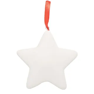 Baker Ross FC109 Weihnachtsstern Keramik Kugeln - 5er Pack, Kinder Kunstset zum Bemalen, Dekorieren und Aufhängen