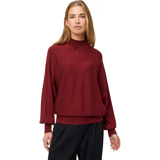 Zero Rundhalspullover Feinstrickpullover mit Stehkragen Rot 38