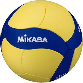 Mikasa Volleyball VS123W L Größe 5, 230-250g, 65-67cm Umfang, für Anfänger, gelb-blau - Gelb, Blau