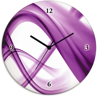 Artland Wanduhr "Abstrakte Komposition (violett)" wahlweise mit Quarz- oder Funkuhrwerk, lautlos ohne Tickgeräusche, lila