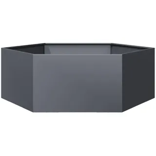 vidaXL Pflanzkübel Anthrazit Sechseckig 138/120/45 Stahl , Metall , 138x45x120 cm , Gartenzubehör, Hochbeete