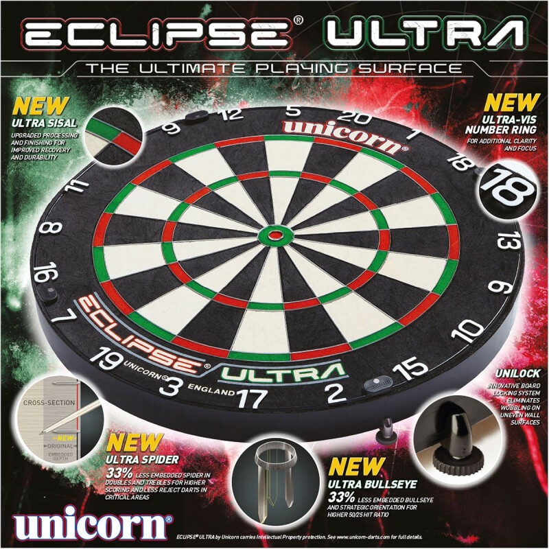 Bild von Unicorn Eclipse Ultra Professional Bristle Dartscheibe, Einheitsgröße, Schwarz, 79900