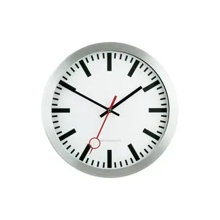 EUROTIME 59002-07 Funk Wanduhr 30 cm Silber