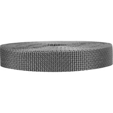 Strapworks WSR-PRO-LWP-034-50Y-CHA Lightweight Polypropylene Webbing Poly-Umreifung für Outdoor-DIY-Ausrüstung, Haustierhalsbänder, Handwerk, PP, anthrazit, 3/4" x 50 Yard