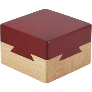 Impossible Schwalbenschwanz-Box, 3D-Holzpuzzle, Gehirn-Teaser, magische Schubladen, Schmuckschatulle mit Geheimfach für Erwachsene, Rot