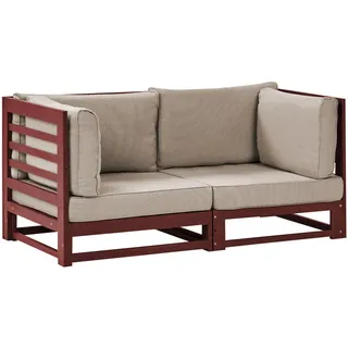 Beliani Gartensofa TRANI Dunkelrot, 75x150x72