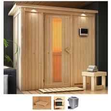 Bild Sauna »Vada«, (Set), 9 KW-Bio-Ofen mit externer Steuerung beige