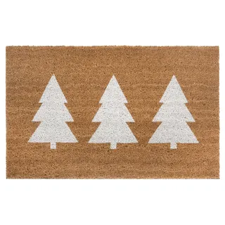 HANSE HOME Fußmatte »Mix Mats Kokos Pine Trees, Türmatte« rechteckig 15 mm Höhe Weihnachten, Schmutzfangmatte, Outdoor, Rutschfest, Innen, Kokosmatte, braun