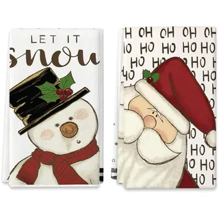 Scinzene 40 x 60 cm Weihnachtsdeko Innen Geschirrhandtücher Set, Festliche Tisch Geschirrtücher Weihnachten, Küchendekoration Geschirrtuch Weihnachten, Für Den Täglichen Gebrauch Oder als Geschenk