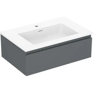 Mexen Orio Badezimmerschrank 70 cm mit Otis-Waschbecken, 1 Schublade, Graphit matt/Weiß matt - 91A10-07023-1-BF66-W18M01