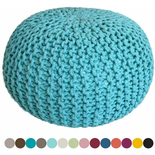 Sitzpuff Sitzpouf Sitzhocker Bodenkissen Ottonmane extra hoch Mint Baumwolle