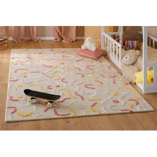 Kinderteppich SMART KIDS "Confetti 2.0", alt rosa, B:70cm H:16mm L:140cm, Schurwolle, Teppiche, Kinderteppich, Kinder- & Spielteppich, Hoch-Tief-Effekt, Schurwolle, Kinderzimmer