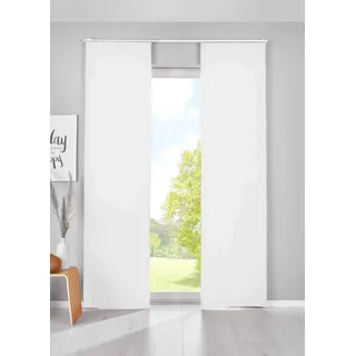 Gardinenbox 2er Set Verdunkelung Schiebegardinen »Newyork« HxB 145x60 cm Weiß Flächenvorhänge Paneelwagen Blickdicht Thermo-Schiebevorhang, 202020680-2