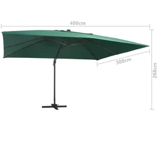 vidaXL Ampelschirm 400 x 300 cm Grün