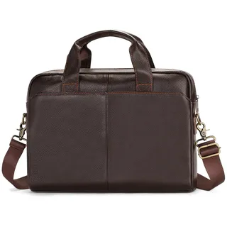 VINBAGGE Aktentasche Herren Businesstasche Leder Männer Handtasche Vintage Laptoptasche Arbeitstasche Umhängetasche Schultertasche Braun für 14 Zoll Notebook Geschenk