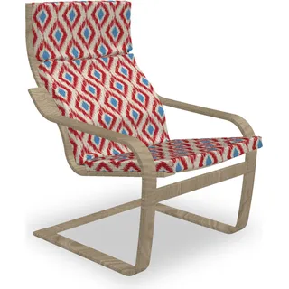 ABAKUHAUS Ikat Poäng Sessel Polster, Traditionelle Diamant-Linie, Sitzkissen mit Stuhlkissen mit Hakenschlaufe und Reißverschluss, Rot Blau Beige