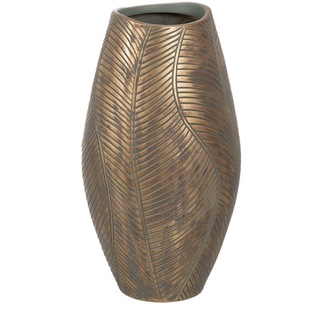 BigBuy Home Vase Grün Gold Polyresin 22 x 22 x 40 cm