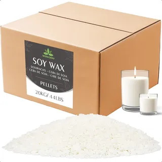 Sojawachs für Kerzen, Premium Kerzenwachs 20kg von Waxcanpy,kerzenwachs zum gießen, 100% Natürliches Öko Sojawachs für Kerzen