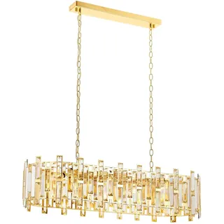 Elegant Gold Chandelier, Metal Body, 105 cm Height, 90 cm Width, 30 cm Depth | 13 x E14 Max 40W | Modern Glam Design for Hotels & Homes