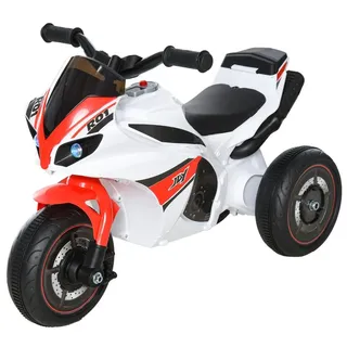 Homcom Rutscher Kinder-Elektromotorrad Weiß/Rot (74L x 39B x 48H cm)