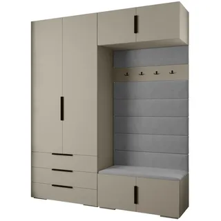 Abiks Möbel Garderoben-Set 236,7/200/47 , Metall , Nachbildung , 8 Fächer , 200x236.7x47 cm , Garderobe, Garderoben-Sets & Garderoben-Serien, Garderoben-Sets