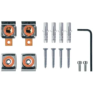 tecuro Spiegelklammern - diebstahlsicher - Messing verchromt