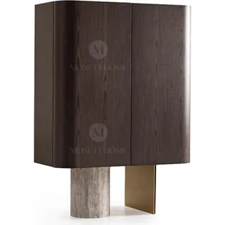 Barschrank Schrank Holzschrank Holz Bar Braun Getränke Design Flaschen - Braun