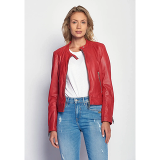 Bikerjacke MAZE "Lederjacke 183Grenada", Damen, Gr. L, schwarz, Obermaterial: 100% Lammleder LEL. Futter: 100% Polyester PES., Jacken Bikerjacke
