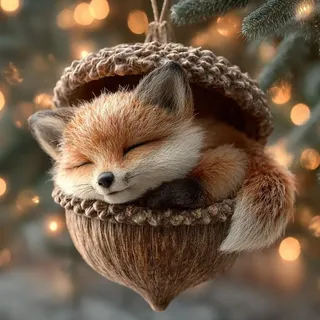 3D Waldtiere Eicheln Schmuck aus Harz Forests Animal Acorn Ornaments Tierischer Dekorativer Tannenzapfen Anhänger Weihnachten Tier Dekor Christbaumschmuck Lustig Christmas Ornaments Weihnachtsdeko