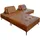 Sofa Wiolo Schlafsofa Daybed mit Hocker Leder cognac - Hellbraun