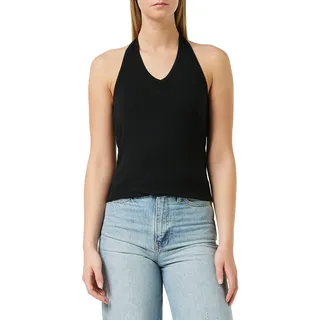 Build Your Brand Damen Ladies Neckholder T-Shirt, Black, XL, BY038-00007-0054