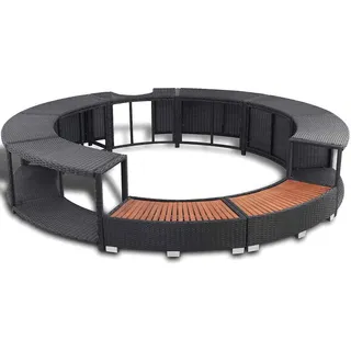 vidaXL Whirlpool-Umrandung Schwarz 283x283 cm
