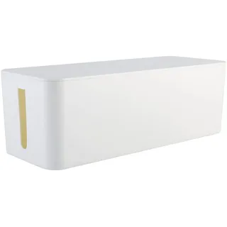 RICOO Kabelbox Kabelmanagement Box Z4001-W Kabel Organizer Box 40 6 x 15 6 x 13 4 cm Aufbewahrungsbox zum Verstecken von Steckdosenleisten Adaptern und Kabeln Kabelsammler Weiß