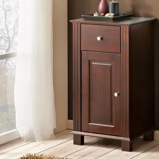 Badmöbel Unterschrank im Landhausstil AVEIRO-56, Pinie Massivholz braun, B/H/T ca. 46/82/35cm - Braun