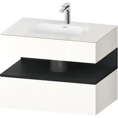 Duravit Qatego Einbauwaschtisch mit Konsolenwaschtischunterbau, 800x550x600mm, Nische Eiche Schwarz, QA4785016, Farbe: Weiß Hochglanz